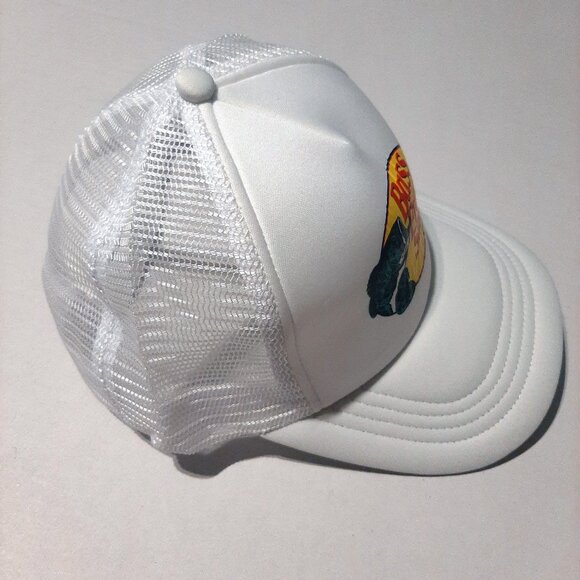 Bass Pro Shops white snapback hat heat transfer logo OSFM adjustable NEW - Picture 4 of 4